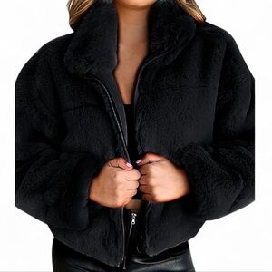 Women's Black Faux Fur Jacket